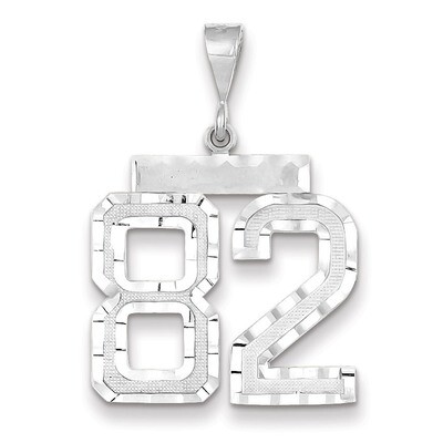 Number 82 Charm 14k white Gold Large Diamond -cut WLN82, MPN: WLN82, 883957124582