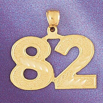 Dazzlers Jewelry Number 82 Pendant Necklace Charm Bracelet in Yellow, White or Rose Gold 950982, MP…