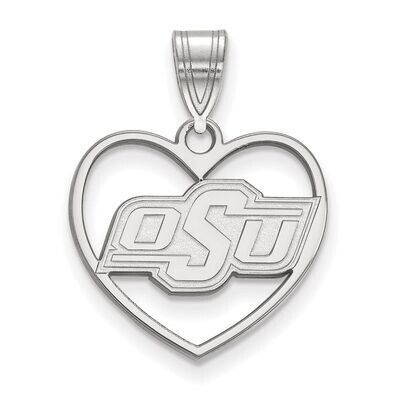 Oklahoma State University Pendant in Heart Sterling Silver SS016OKS, MPN: SS016OKS, 886774694276