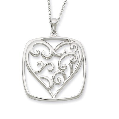 Antiqued You Are A Friend Of My Heart 18 Inch Necklace Sterling Silver QSX397