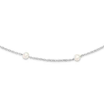 7-8mm White Cultured Pearl with 2 Inch Extender Necklace Sterling Silver QH4746-17, MPN: QH4746-17,…