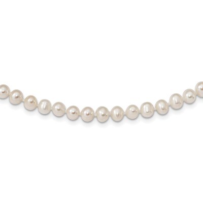4-5mm White Cultured Freshwater Pearl Necklace 18 Inch Sterling Silver Rhodium QH5311-18, MPN: QH53…