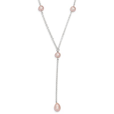 16 Inch Pink Cultured Pearl Necklace Sterling Silver QH1153-16, MPN: QH1153-16, 883957529998
