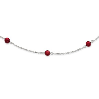 7-8mm Brgndy Cultured Pearl with 2 Inch Extender Necklace Sterling Silver QH4840-17, MPN: QH4840-17…