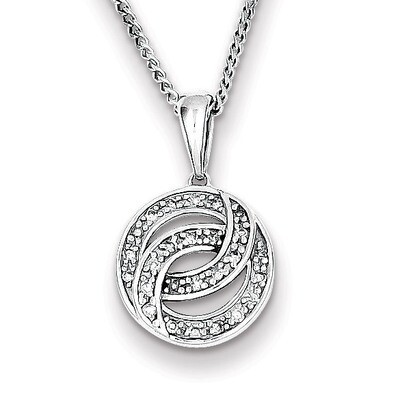 Circle Necklace Sterling Silver Rhodium-plated Diamond QP3349, MPN: QP3349, 196904160169