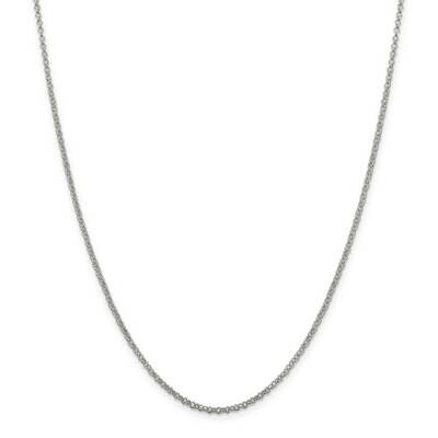 2mm Rolo Chain 42 Inch Sterling Silver QFC104-42, MPN: QFC104-42,