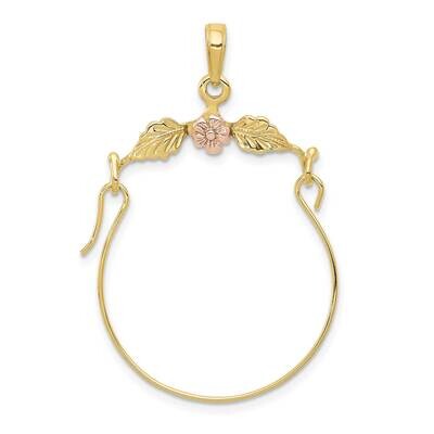 Two-Tone Leaves with Flower Charm Holder 10k Gold 10K2575, MPN: 10K2575,