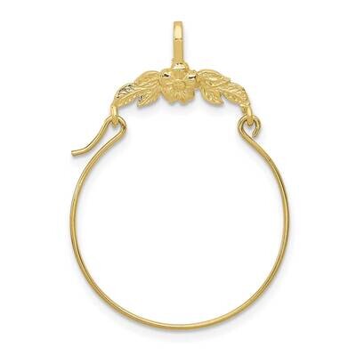 Floral Charm Holder 10k Gold Polished 10D1314, MPN: 10D1314,