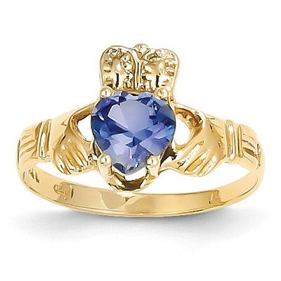 September Birthstone Claddagh Ring 14k Gold R495, MPN: R495, 883957285139