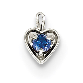 September Synthetic Birthstone Heart Charm 14k white Gold M350W, MPN: M350W, 886774256979
