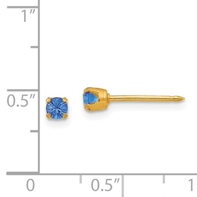 3mm September Crystal Birthstone Post Earrings 14k Gold 101E, MPN: 101E, 11561001016