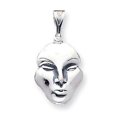 Antiqued Face Pendant Sterling Silver QC3777