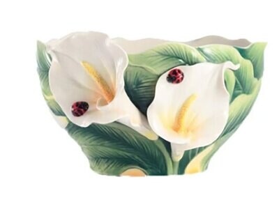 Franz Porcelain Happy Reunion Calla Lily Salad Bowl FZ03007, MPN: FZ03007,