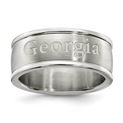 University Of Georgia Logo Band Ring Stainless Steel UGA335-SZ6, MPN: UGA335, 634401792969