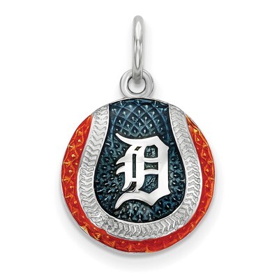 Detroit Tigers Enameled Baseball Charm Sterling Silver SS520TIG, MPN: SS520TIG, 634401008619