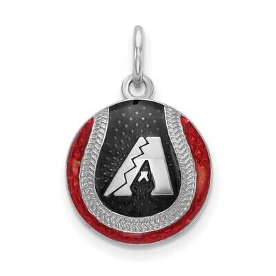 MLB Arizona Diamondbacks Enamel Baseball Charm Sterling Silver Rhodium-plated SS520DIA, MPN: SS520D…