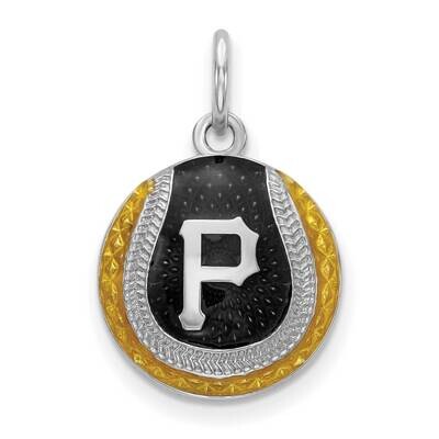 MLB Pittsburgh Pirates Enameled Baseball Charm Sterling Silver Rhodium-plated SS520PIR, MPN: SS520P…