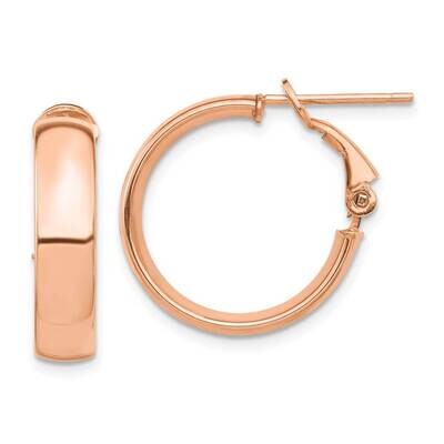 5mm Omega Back Hoop Earrings 14k Rose Gold High Polished PRE953R, MPN: PRE953R, 191101208713