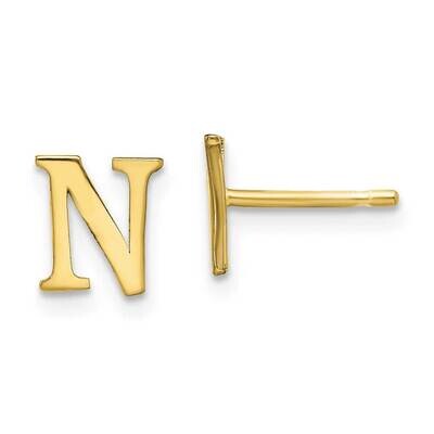 Initial Letter N Post Earrings 10k Gold Polished 10XNE46Y/N, MPN: 10XNE46Y/N,