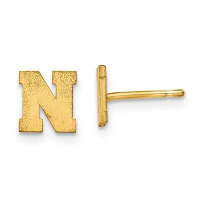 Initial Letter N Post Earrings 14k Gold Laser Brushed XNE45Y/N, MPN: XNE45Y/N, 883957948966