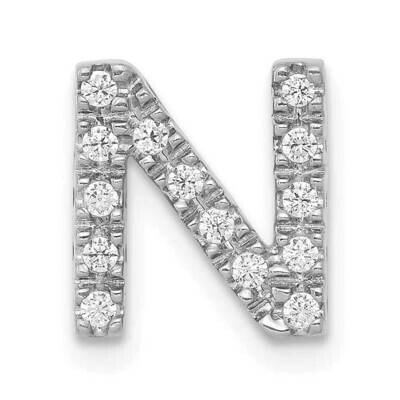 Initial N Charm 14k White Gold Diamond PM5221N-013-WA, MPN: PM5221N-013-WA, 196904086261