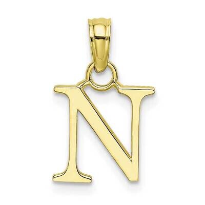 N Block Initial Charm 10k Gold Polished 10K6423N, MPN: 10K6423N,