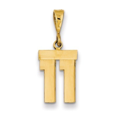 Number 11 Charm 14k Gold Small Polished SP11, MPN: SP11, 883957140148