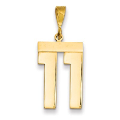 Number 11 Charm 14k Gold Large Polished LP11, MPN: LP11, 883957066363