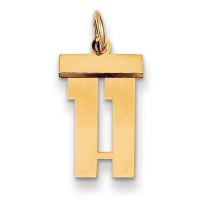 Number 11 Charm 14k Gold Small Polished LS11, MPN: LS11, 883957033280