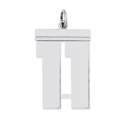Charm Number 11 Polished Sterling Silver Large QPL11, MPN: QPL11, 191101280627