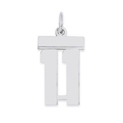 Pendant Number 11 Polished Sterling Silver Small QSS11, MPN: QSS11, 883957100593