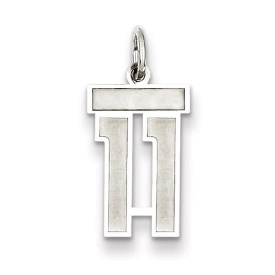 Charm Number 11 Satin Sterling Silver Small QPS11, MPN: QPS11, 191101282409