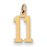 Number 11 Charm 14k Gold Small Polished Elongated LES11, MPN: LES11, 883957920764