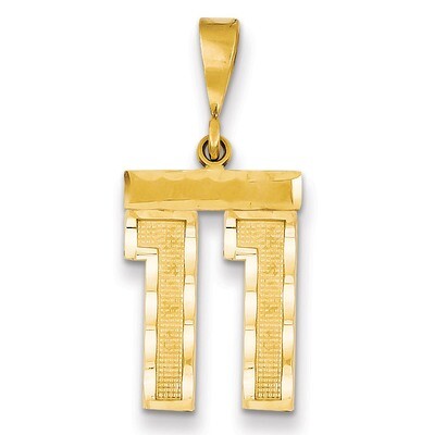 Number 11 Charm 14k Gold Medium Diamond-cut  MN11, MPN: MN11, 883957138923