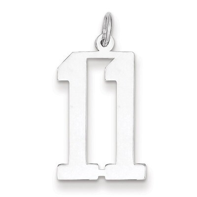 Charm Number 11 Elongated Pol Sterling Silver Small QES11, MPN: QES11, 191101189937