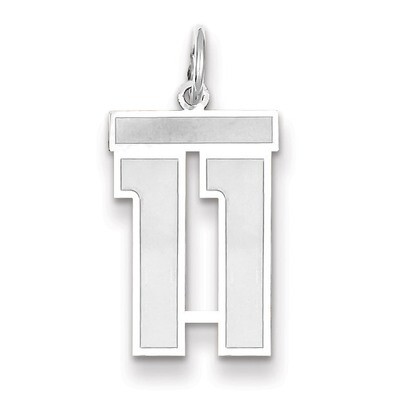 Number 11 Charm Medium Satin 14k white Gold WSM11, MPN: WSM11, 883957077178