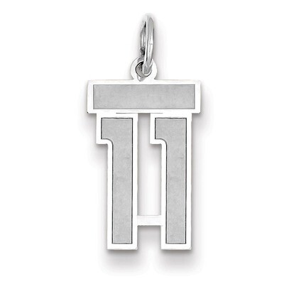 Number 11 Charm Small Satin 14k white Gold WSS11, MPN: WSS11, 883957070971