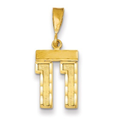 Number 11 Charm 14k Gold Small Diamond-cut SN11, MPN: SN11, 883957102580
