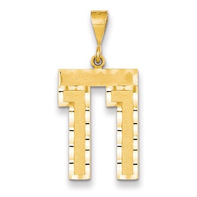 Number 11 Charm 14k Gold Large Diamond-cut LN11, MPN: LN11, 883957122021