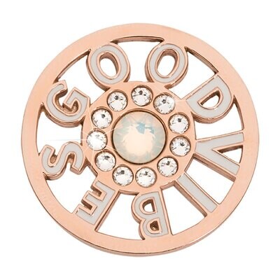 Nikki Lissoni Surrounded By Good Vibes Pearl White Rose Gold Plated 33mm Coin C1619RGM, MPN: C1619R…