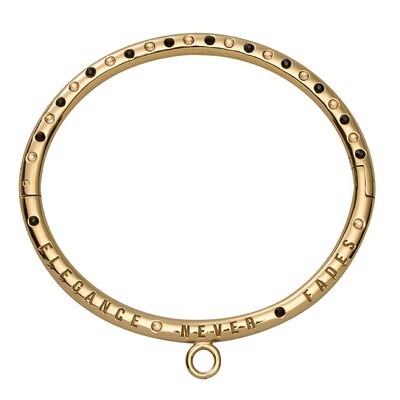 Nikki Lissoni Good Vibes Bangle Elegance Never Fades with Black Gold Swarovski Crystals One Loop Go…