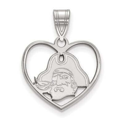 East Carolina University Pendant in Heart Sterling Silver SS067ECU, MPN: SS067ECU, 886774681528