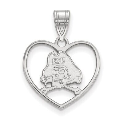 East Carolina University Pendant in Heart Sterling Silver SS013ECU, MPN: SS013ECU, 886774681474