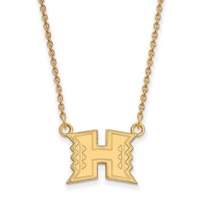 The University of Hawaii Small Pendant with Chain Necklace Gold-plated Silver GP009UHI-18, MPN: GP0…