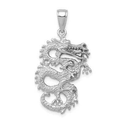 Dragon Charm 14k White Gold 3-D C2375W, MPN: C2375W, 63721812581