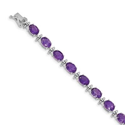 Amethyst Bracelet 14k White Gold BM4501-AM-W, MPN: BM4501-AM-W, 643905201631
