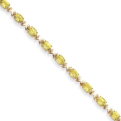 Peridot bracelet 14k Gold 7x5mm Oval X962PE, MPN: X962PE, 883957078656