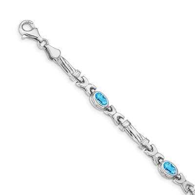 Blue Topaz Bracelet 14k White Gold BM4497-BT-W, MPN: BM4497-BT-W, 883957372754