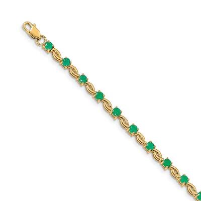 Emerald Round Bracelet 14k Gold BM4480-EM-Y, MPN: BM4480-EM-Y, 883957424781