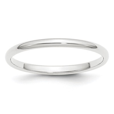 2mm Half-Round Wedding Band Platinum PHR020, MPN: PHR020, 886774273921